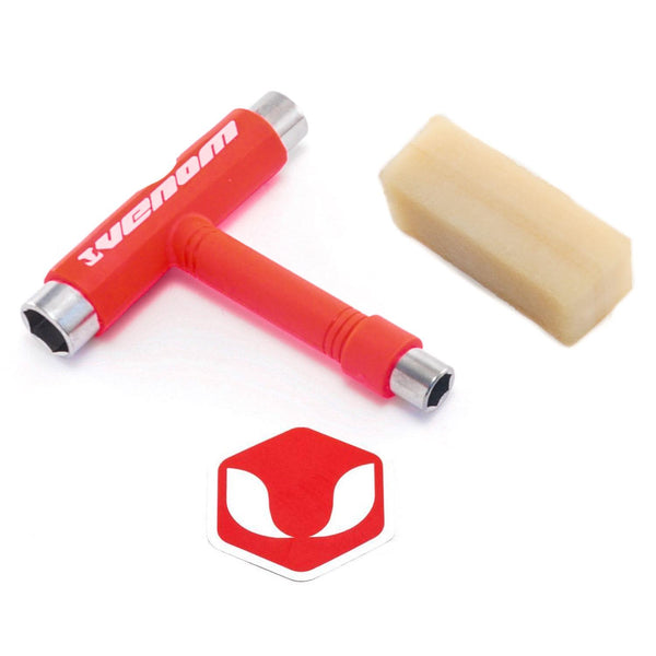 Venom Skateboards T Tool red and Griptape Cleaner Gift Pack - Skatewarehouse.co.uk