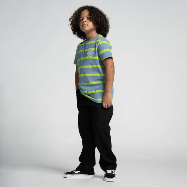 Santa Cruz Youth T-Shirt Youth Shark Bite Stripe - Dusty Blue - Skatewarehouse.co.uk