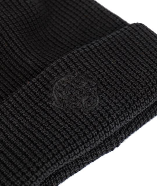 Waffle Knit Beanie (Black) - One Size