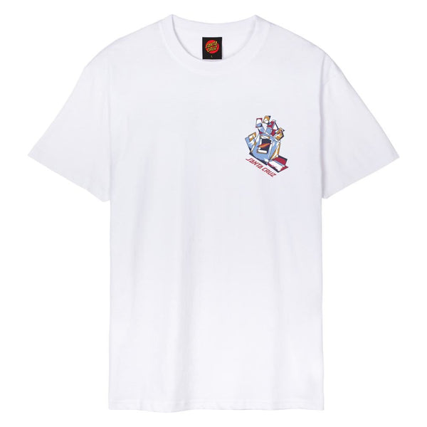 Santa Cruz T-Shirt Screaming Scratched Hand Strip - White - Skatewarehouse.co.uk