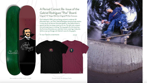 Chocolate Gabriel Rodriguez Poe Skateboard PSSTIX Skateboard Deck - 7.5