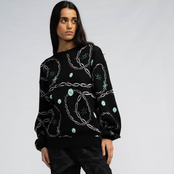 Santa Cruz Womens Knit Crew Lucky Gem Knit Crew - Black - Skatewarehouse.co.uk