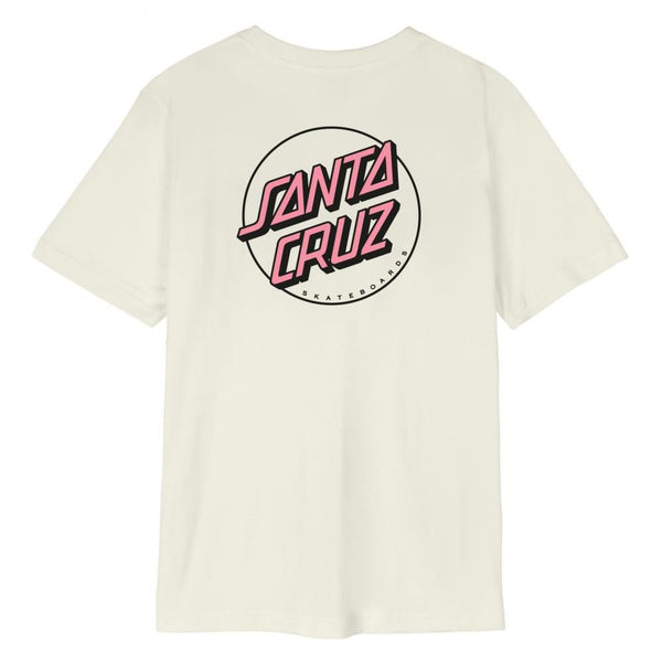 Santa Cruz Womens T-Shirt Partial Dot - Off White - Skatewarehouse.co.uk