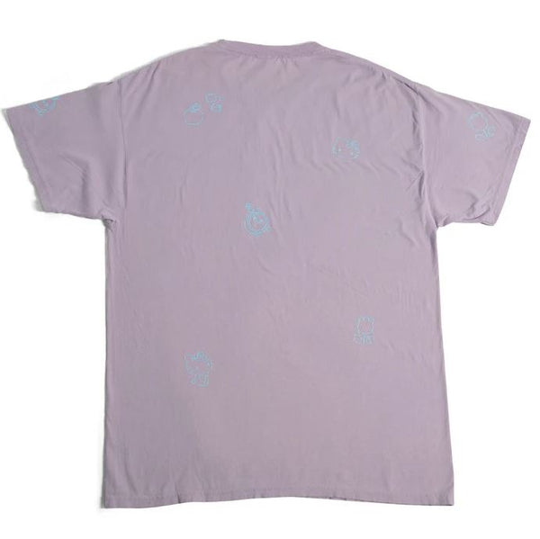 Girl x Hello Kitty 50th All Over Tee Lavender - Skatewarehouse.co.uk