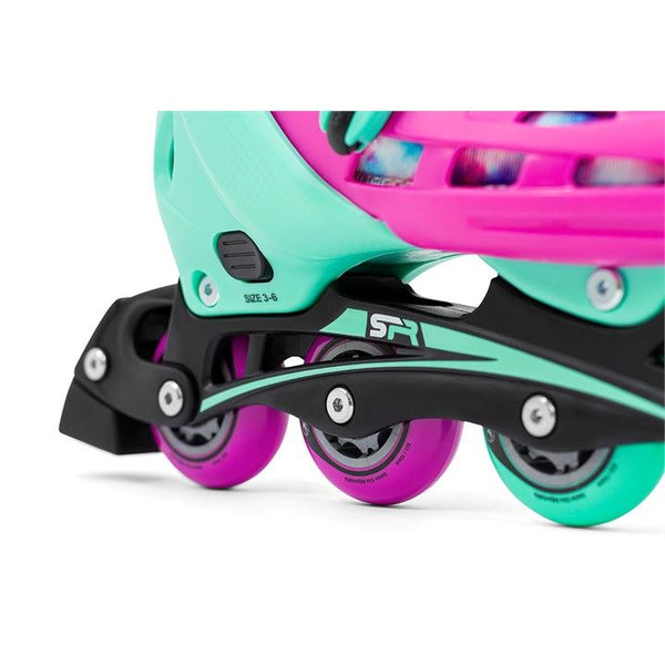 SFR Cyclone II Adjustable Inline Skates Tie Dye Bundle - SFR Helmet & Pads