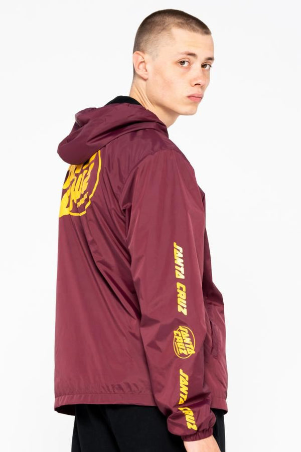 Santa Cruz Jacket Club Oval Dot Jacket - Burgundy - Skatewarehouse.co.uk