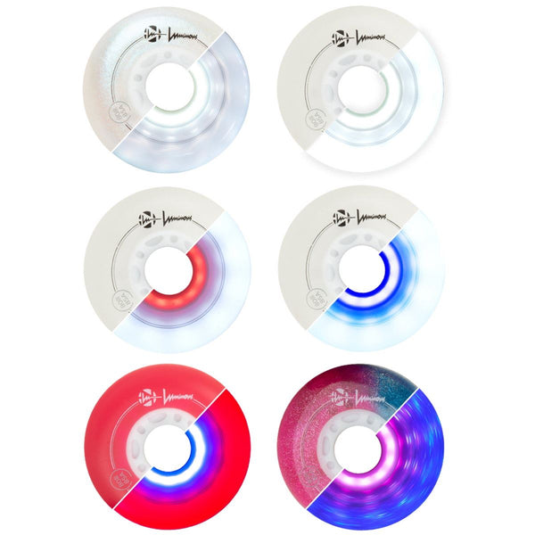 Luminous Duo LED Inline Wheel - Galaxy / Purple - 80mm / 85a (Set of 4)