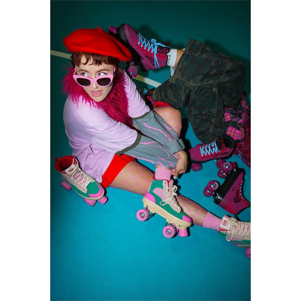 Rio Roller Beats Quad Skates - Pink / Green