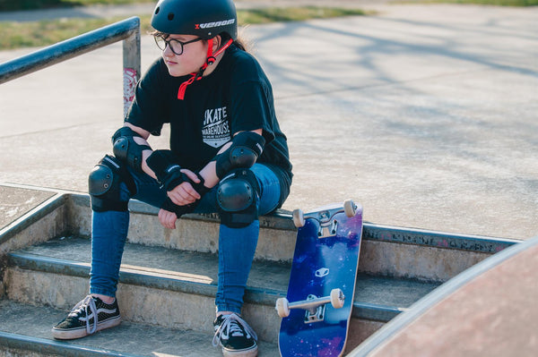 Venom Skateboard Helmet + Triple Pads Combo Protection Gift Pack - Skatewarehouse.co.uk