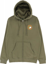 Anti Hero Zip Hoody Eagle Round - Army / Orange / Yellow - Skatewarehouse.co.uk