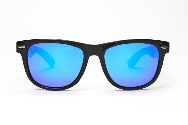Luma Beach Comber Recycled Sunglasses - Black/Blue - Skatewarehouse.co.uk