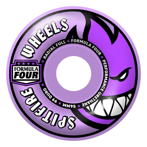 Spitfire F4 99Du Team Colors Radial Full (Lt. Purple) Skateboard Wheels - 54mm