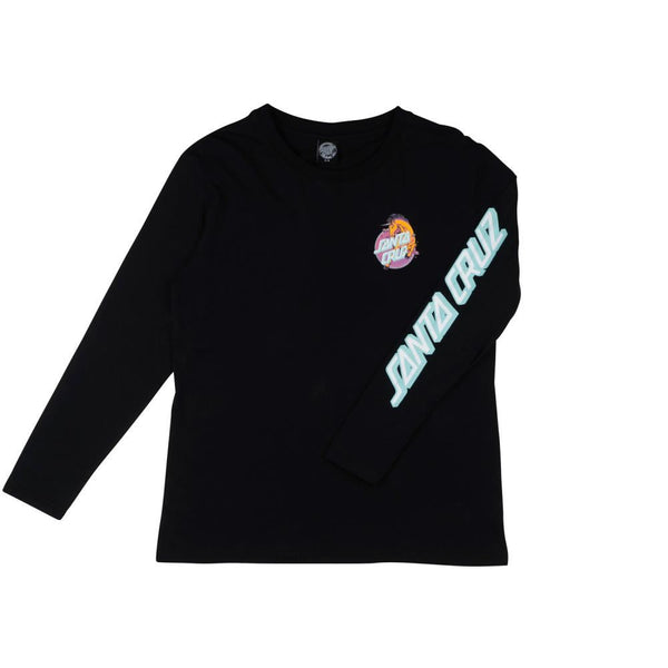 Santa Cruz Womens L/S T-Shirt Unicorn Dot LS T- Shirt - Black - Skatewarehouse.co.uk