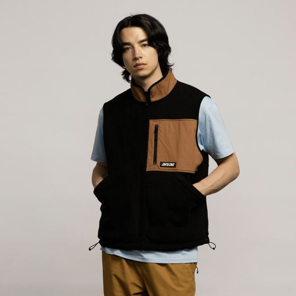 Santa Cruz Jacket Darwin Vest - Black - Skatewarehouse.co.uk