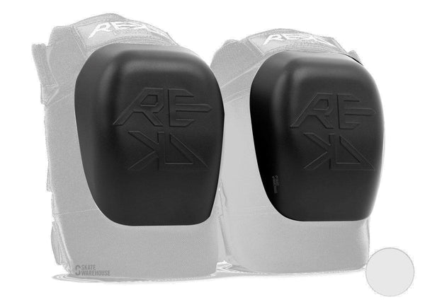 REKD Patrol Skateboard Knee Pads - Replacement Caps - Black/White - Skatewarehouse.co.uk
