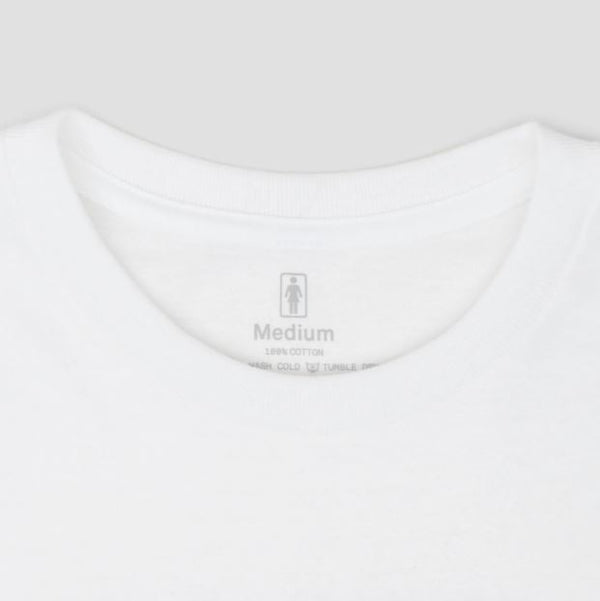 Girl Shot by Leo Sharp Mike Carroll Tee White - Skatewarehouse.co.uk