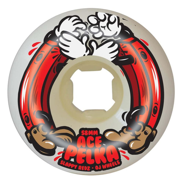 OJ Double Duro Skateboard Wheels Ace Pelka Slappy 101a/95a - White - Skatewarehouse.co.uk