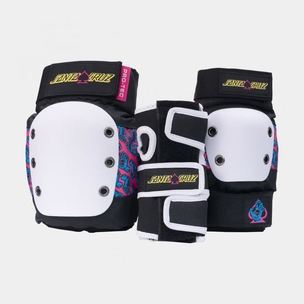 Pro-Tec Pads Street JR 3-PK Open Back SCA - Black / White / Pink