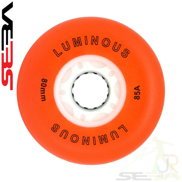 Seba Luminous Wheel (4) - Orange / White - 76mm (Set of 4)
