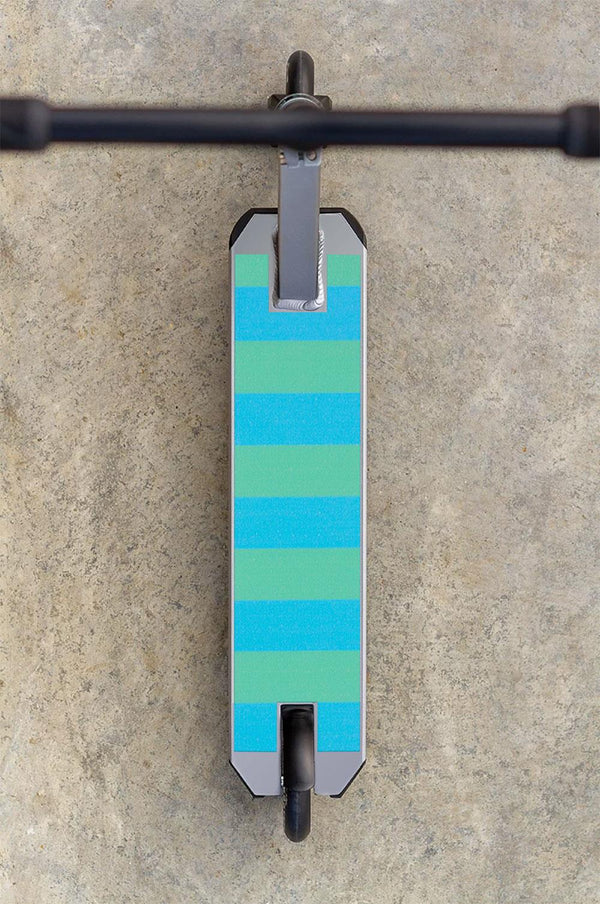 Scorpion Scooters - Scooter Pro Grip Tape - Fits 99% Scooters - Neon Stripe Series - Blue/Green Stripes - Skatewarehouse.co.uk