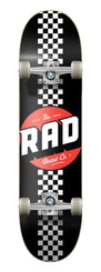 Rad Checker Stripe Progressive Complete Skateboard Black/White 8" - Skatewarehouse.co.uk
