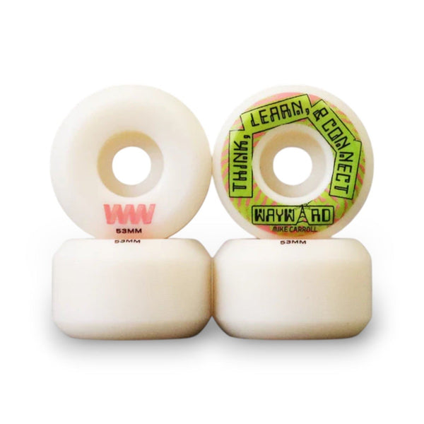 Wayward Funnel Pro - Mike Carroll (White / Green) Skateboard Wheels - 53mm