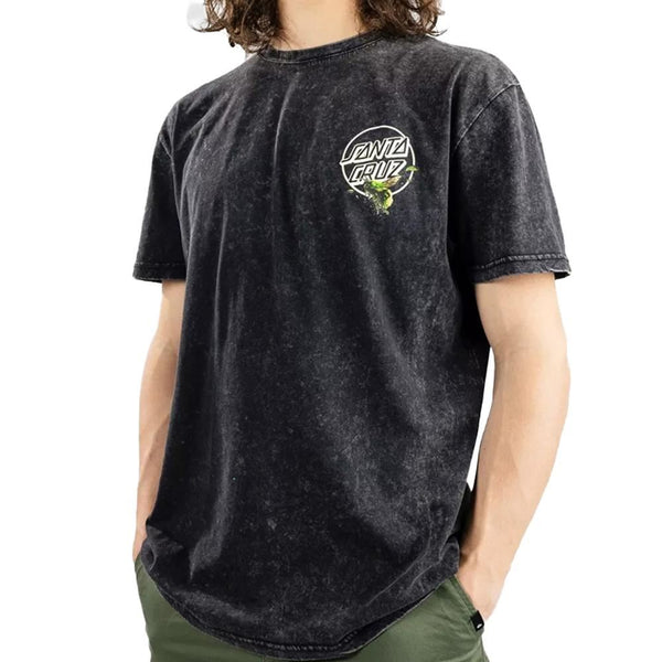 Santa Cruz T-Shirt Resurrect Hand T-Shirt - Black Acid Wash - Skatewarehouse.co.uk