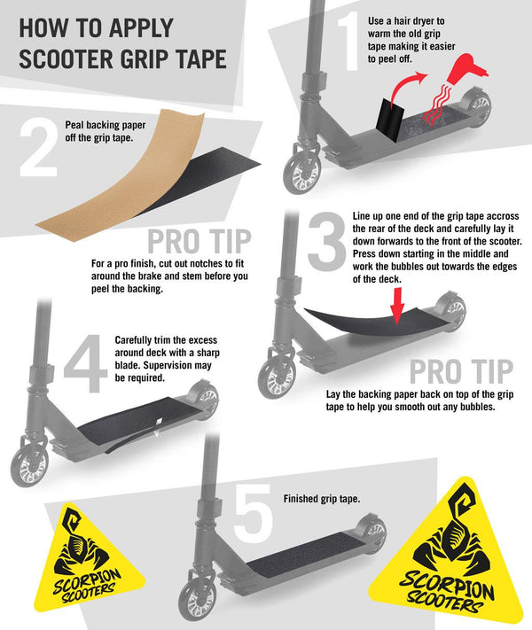 Scorpion Scooters - Scooter Pro Grip Tape - Fits 99% Scooters - Colours - Orange - Skatewarehouse.co.uk