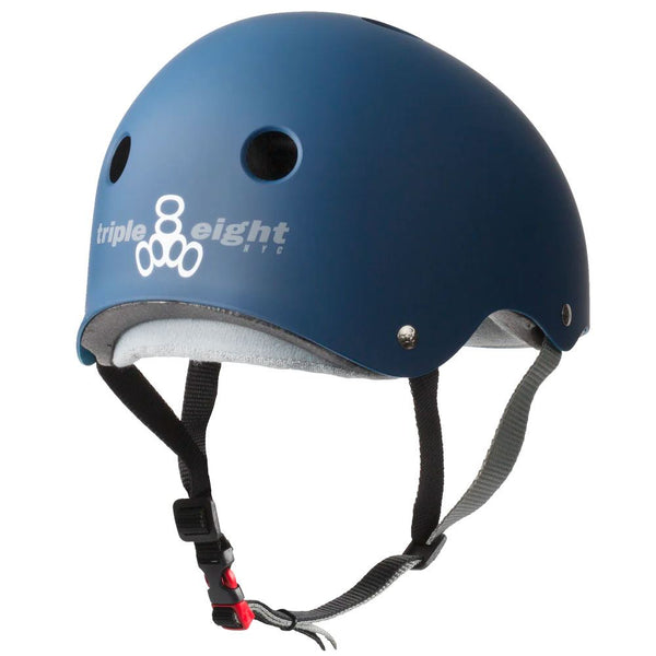 Triple Eight Sweatsaver Certified Helmet - Rubber Navy - Skatewarehouse.co.uk
