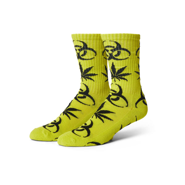 HUF Sector Plantlife Socks (Safety Green) - One Size