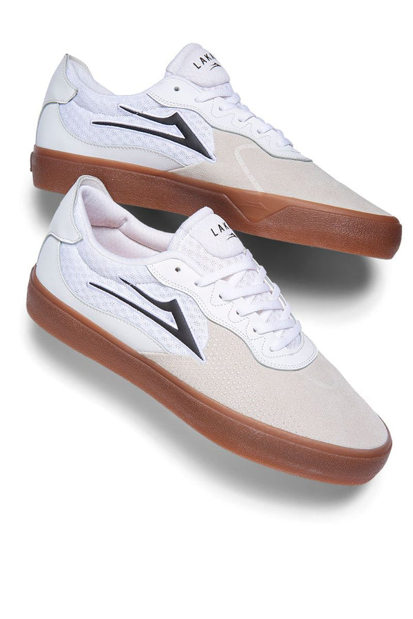 Lakai Essex Leather Skate Shoes - White / Gum - Skatewarehouse.co.uk