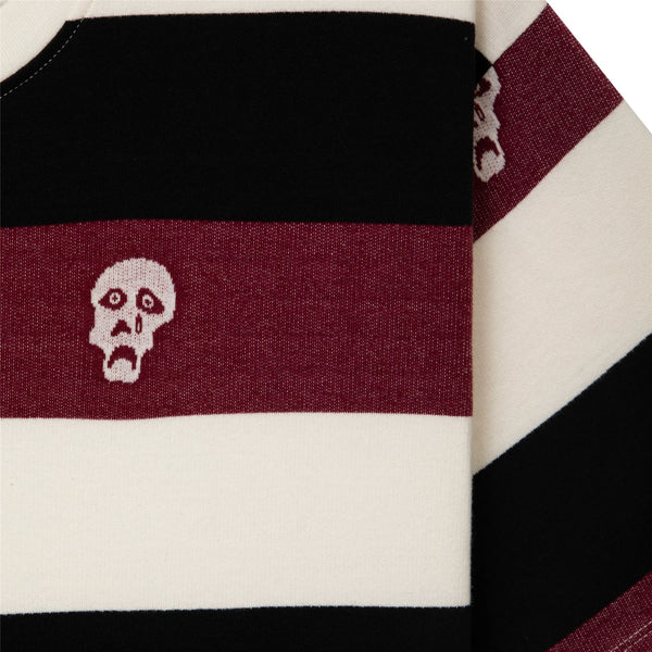 Tired Sad Skull Striped Jacquard Burgundy