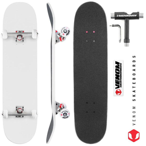 Venom Skateboards Complete Skateboard & Pens Matt White - 8.0