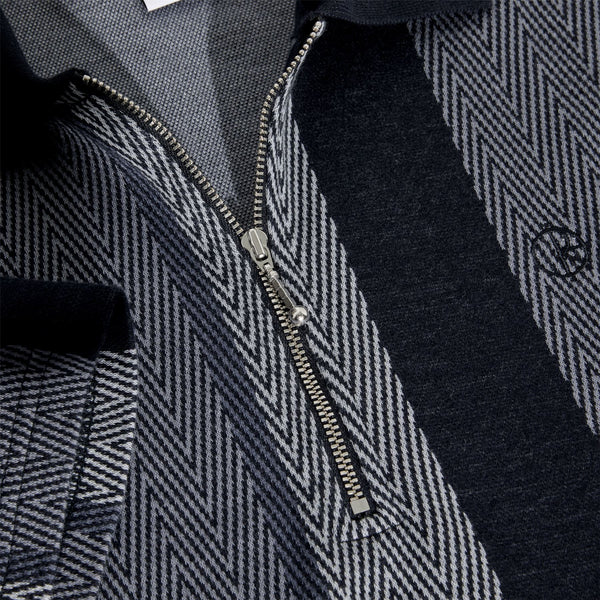 Polar Skate Co Jacques Polo Shirt | Herringbone (Blue) - S