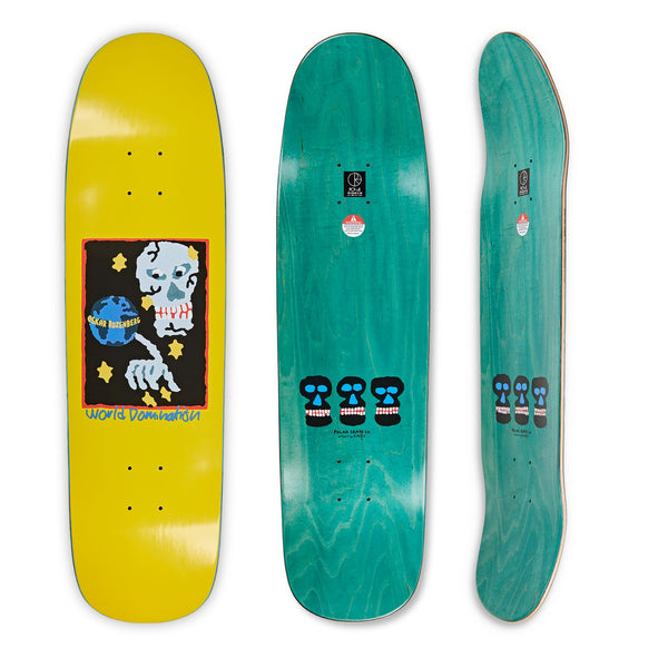 Polar Skate Co OSKAR ROZENBERG - World Domination - Yellow Skateboard Deck - 9.0