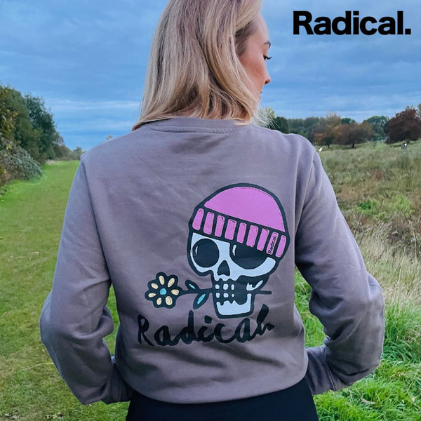 Radical. Happy Times Unisex Sweatshirt - Grey - Skatewarehouse.co.uk