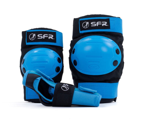 SFR Essententials Youth Ramp Triple Pad Set - Blue - Skatewarehouse.co.uk
