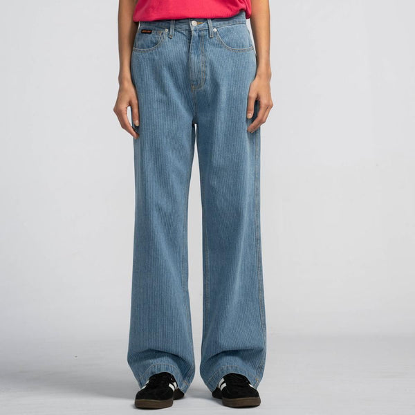 Santa Cruz Womens Pant Classic Baggy Jeans - Blue Stripe - Skatewarehouse.co.uk
