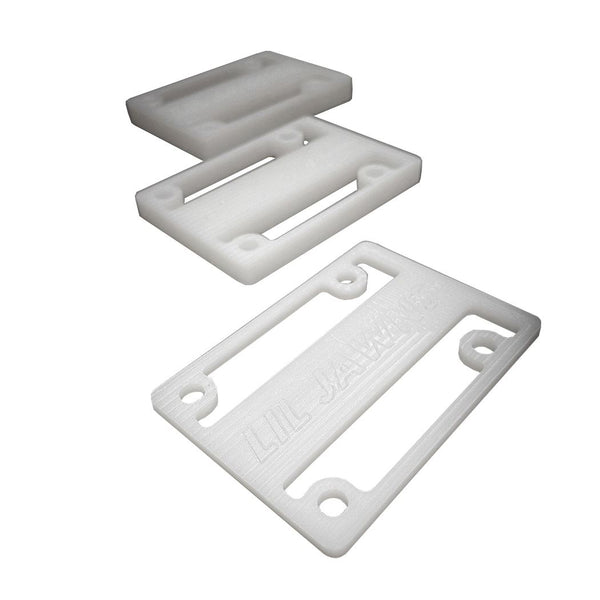 Lil Jawn Standard Risers - Ace 0.25 Inch White Skateboard Hardware