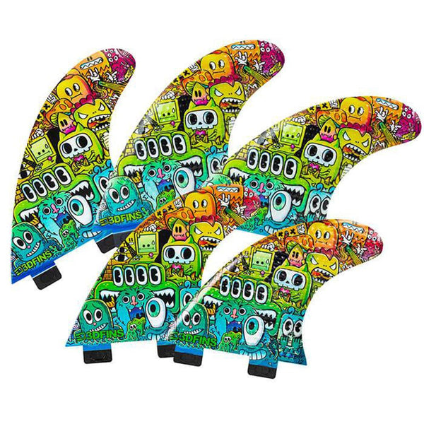 3D Fins - All Rounder 5 Fin - Medium - Monsters (FCS1 / Futures)