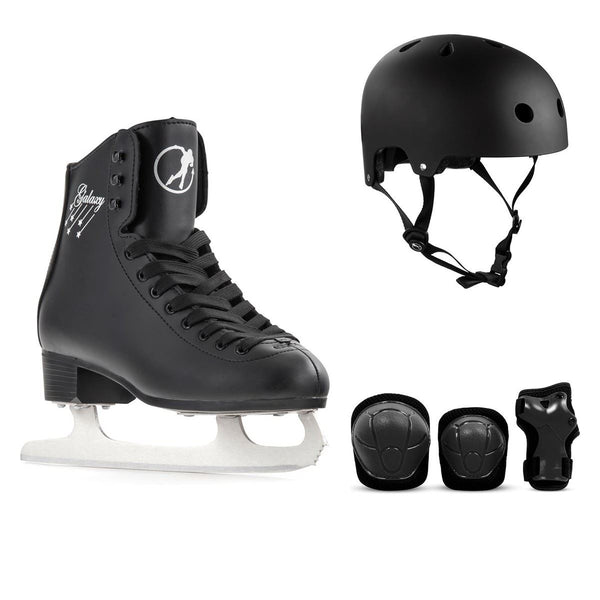 SFR Galaxy Ice Skates Black Bundle - SFR Helmet & Pads