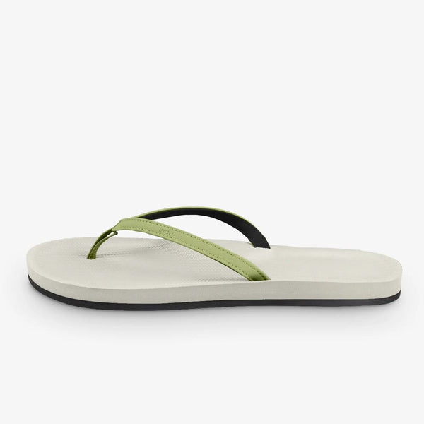 Indosole - Womens Flip Flops - ESSNTLS - Sea Salt / Olive Shoes