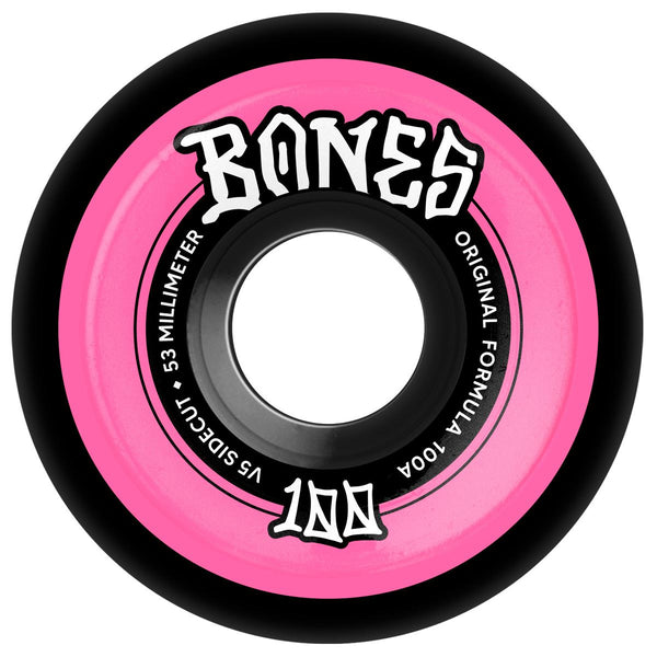 BONES Skateboard Wheels OG Formula • 100A • V5 Sidecut • Black - Skatewarehouse.co.uk