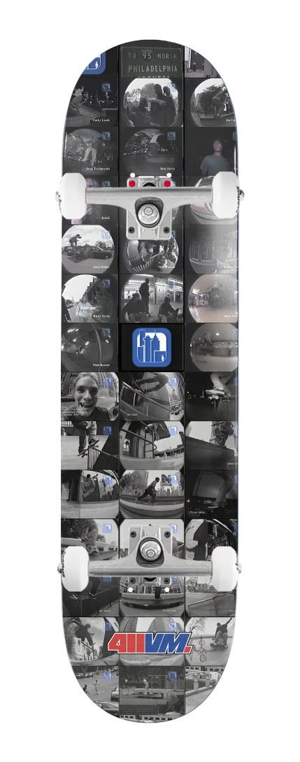 411 VM Metrospective Frame Grab Multi x Venom Custom Complete Skateboard - 8.25