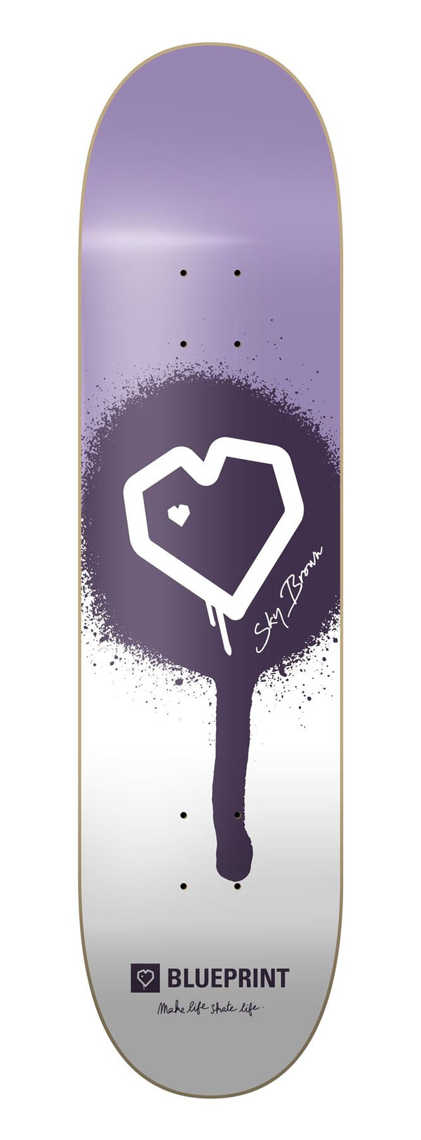 Blueprint x Sky Brown x MLSL Collab Guest Purple / White Skateboard Deck - 8.0