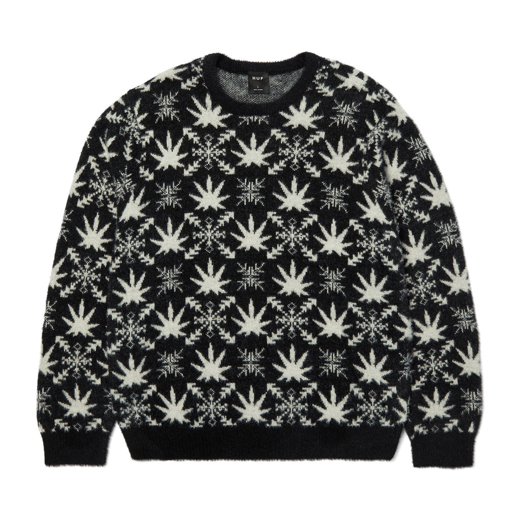 HUF Arctic Plantlife Crewneck Sweater (Black) - L