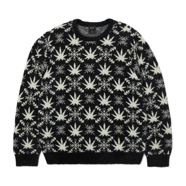 HUF Arctic Plantlife Crewneck Sweater (Black) - L
