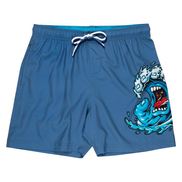 Santa Cruz Swim Shorts Screaming Wave - Dusty Blue - Skatewarehouse.co.uk