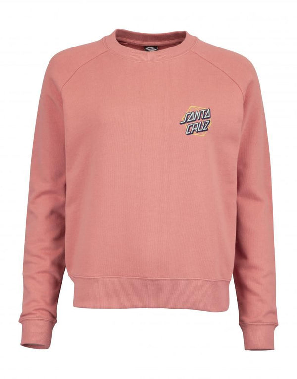 Santa Cruz Womens Crew Japanese Optical Dot Crew - Pink Amethyst - Skatewarehouse.co.uk