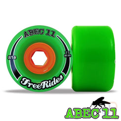 ABEC 11 - Classic Freerides - Green - 77 / 84A - Set 4 Skateboard Wheels - 77mm
